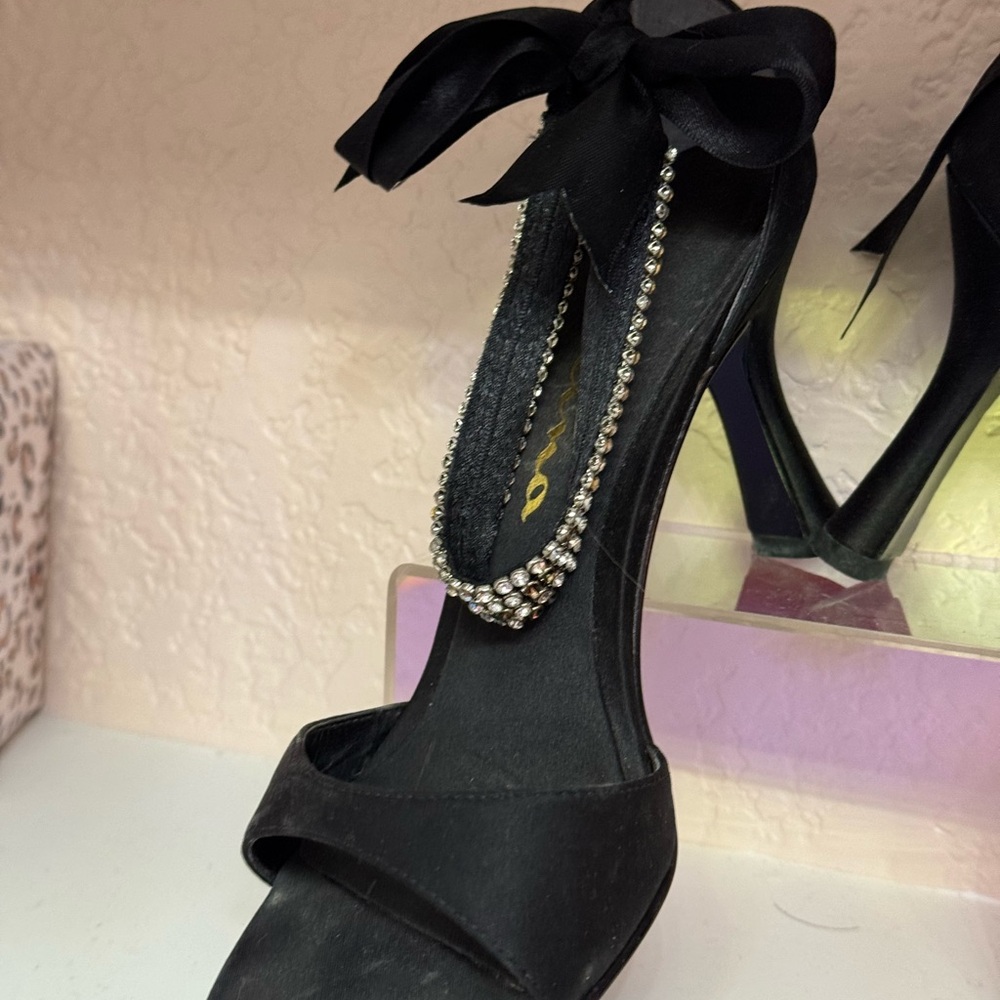 Black Rhinestone Heels - Picture 2 of 2